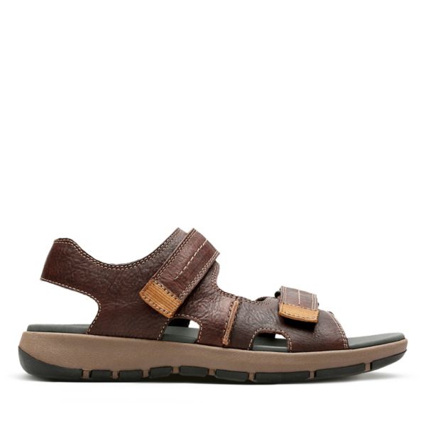 Clarks Mens Brixby Shore Sandals Dark Brown | USA-182564